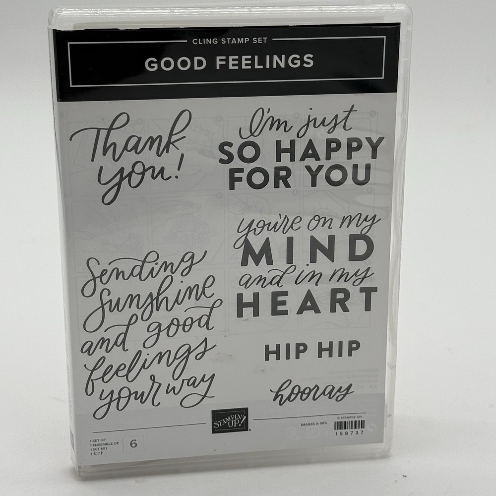 Stampin Up Good Feelings large sentiment stamps I'm Just So Happy For You Hooray